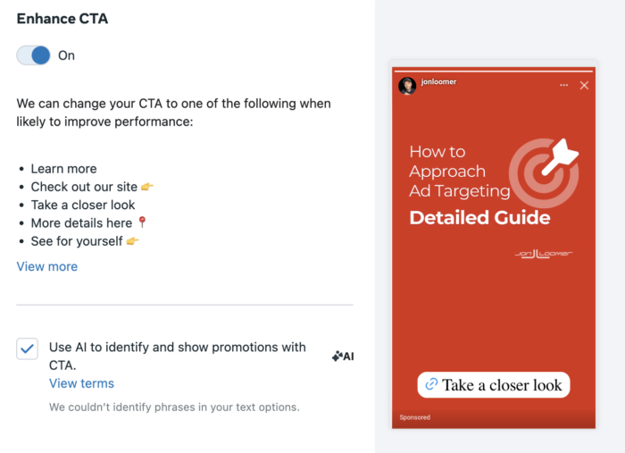 Enhanced CTA